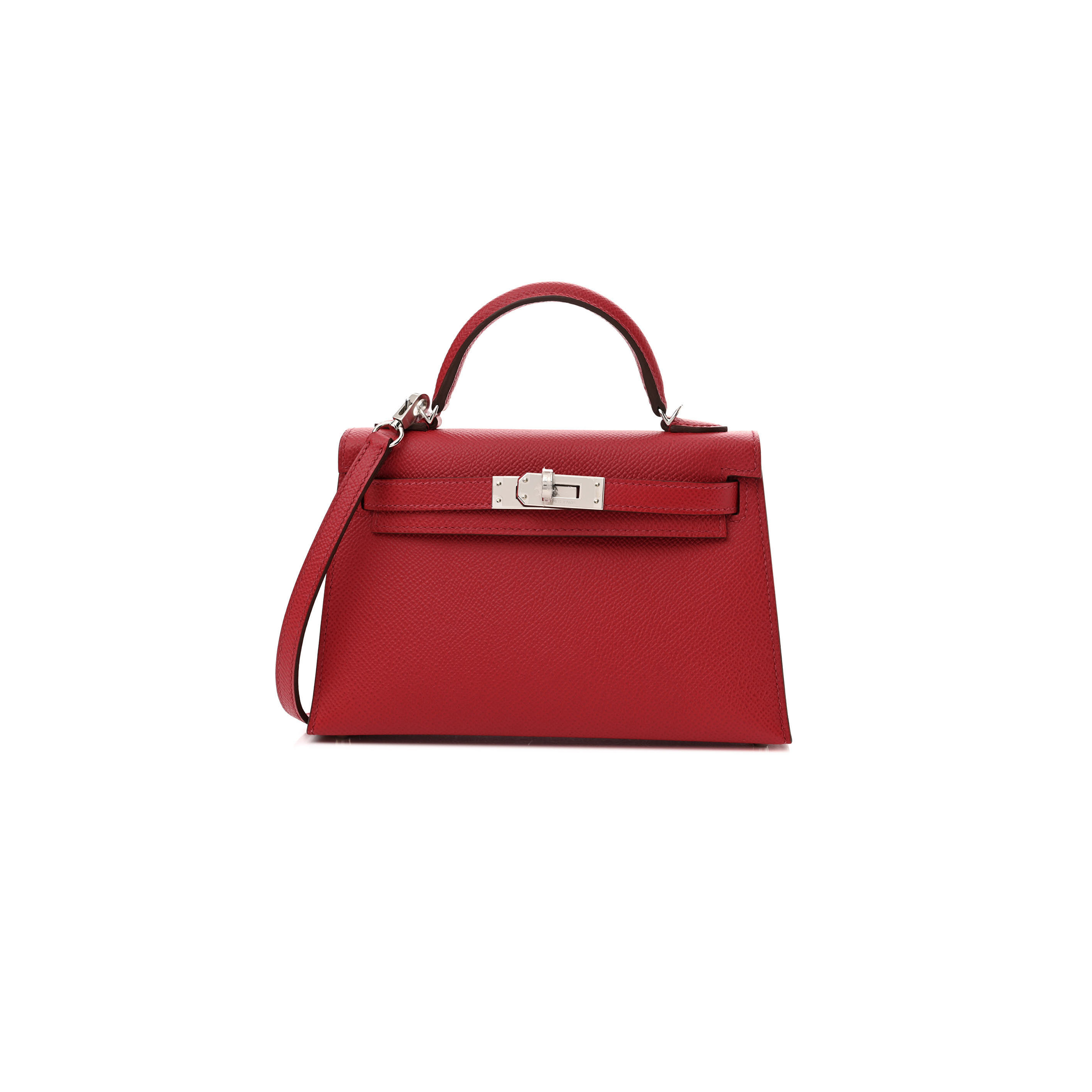 H**mes master mini kelly ii epsom rouge piment (19*12*5.5cm)